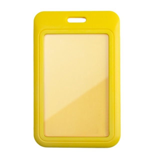 Hioecau Sliding Badge Holder Vertical Hard Plastic Case Clear Card Protector Pouch for Office School ID Credit Cards Proximity Key Cards Driver's Licenses Passes