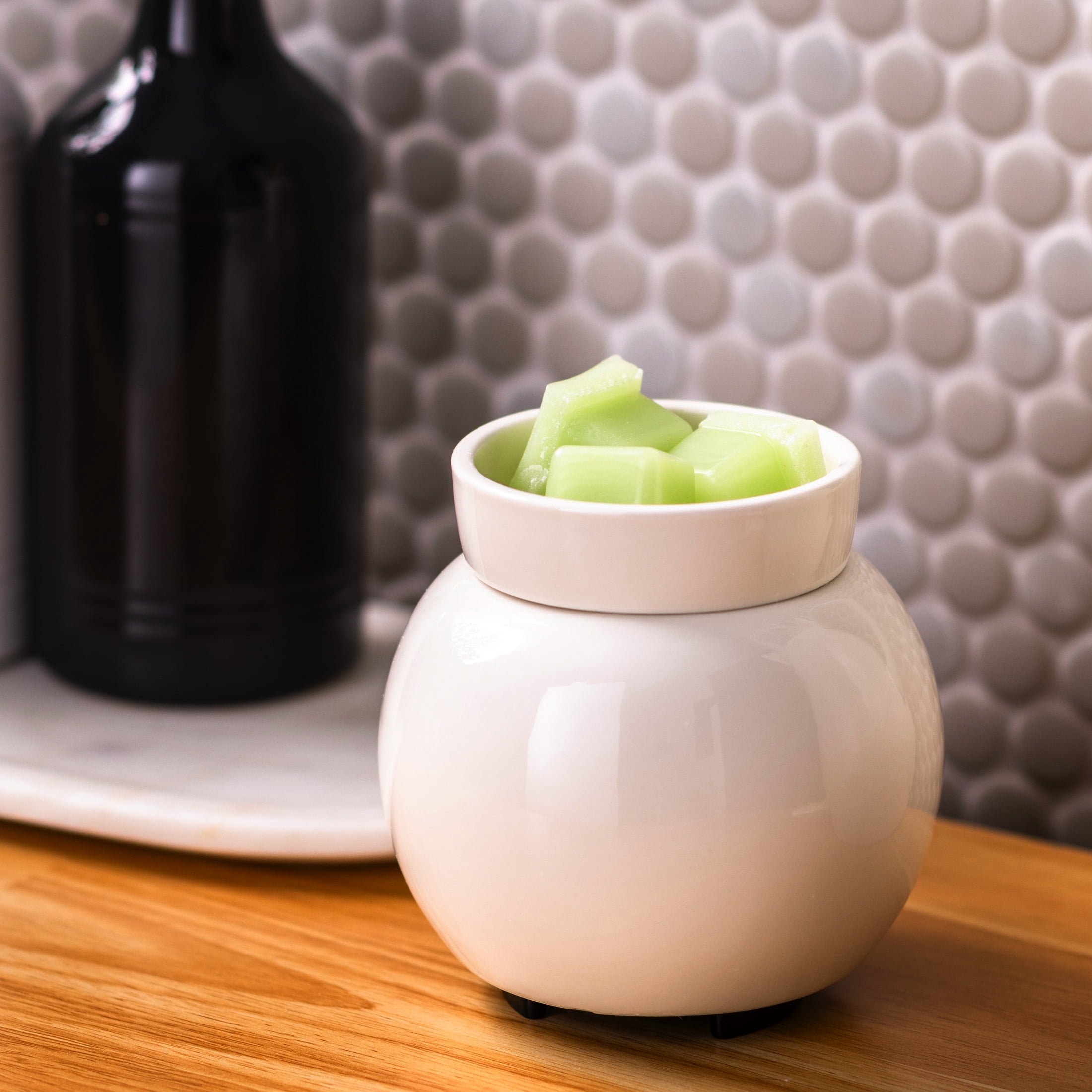 Mainstays Modern Glam Bubble Wax Melt Warmer, Arctic White Finish