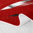 thumbnail image 5 of Erosebridal Modern Abstract Artwork Twin Quilt Set, Black Red Stripes Twin Coverlet Set, Gray Reversible 2pcs 1 Bedspread and 1 Pillowcase, 5 of 7