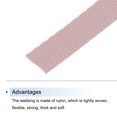thumbnail image 3 of Uxcell Nylon Webbing Strap Flat 3/8" 50 Yards for DIY Luggage rack Leather Pink, 3 of 7