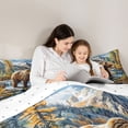 thumbnail image 5 of Homewish Wild Animal Bear 7-Piece Bedding Comforter Set,Natural Landscape King Bedding Sets,Green Blue Brown Bed Sheets For Boys Kids,Ultra Soft Home Decor Reversible, 5 of 9
