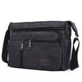 thumbnail image 2 of Stylago Canvas Messenger Bags for Men Multiple Zipper Compartments Crossbody Shoulder Purses Casual Work Travel Handbag Black, 2 of 6