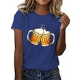 thumbnail image 1 of Pompotops Femmes Été Aguichant Imprimé Oktoberfest Col Rond Régulier Femmes Manches Courtes Haut Liquidation, 1 of 4