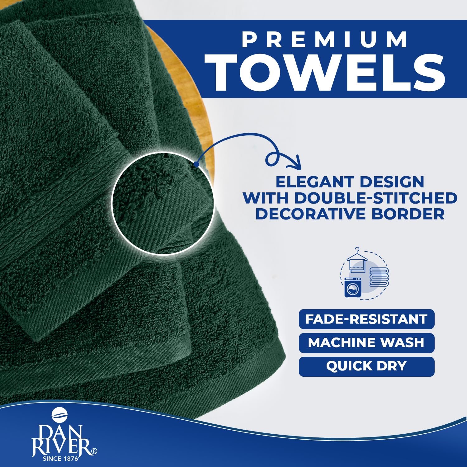 Dan River 8-Piece Towel Set, Hunter Green photo 4