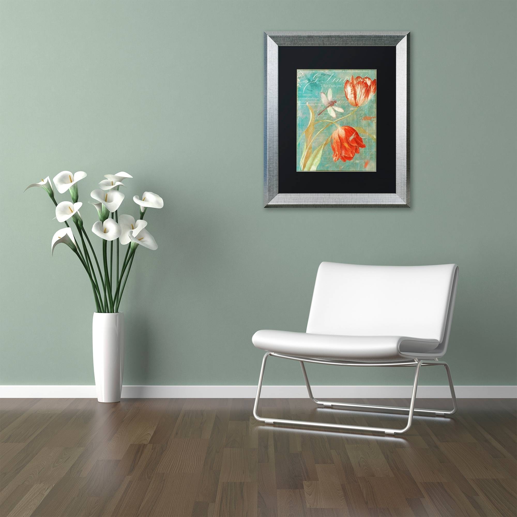 Trademark Fine Art "Mandarin Tulips" Canvas Art by Color Bakery Black Matte, Silver Frame