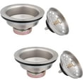 thumbnail image 2 of 2-Pack Kitchen Sink Basket Strainer and Stopper, 3-1/2” Kitchen Drain Assembly with Strainer and Sink Stopper, Kitchen Sink Strainer with Stopper, Stainless (Brushed Nickel), 2 of 5