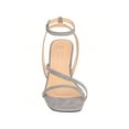 thumbnail image 4 of Womens Ankle Strap Sandal Heels Low Kitten Heel Square Toe Strappy Heeled Sandals, 4 of 4