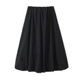 thumbnail image 3 of HH TRAF Falda de farol con globo negro decorada con lazo versátil nueva moda para mujer Falda elegante sexy hasta media pantorrilla informal para mujer, 3 of 4