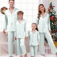 thumbnail image 4 of Matching Christmas Pajamas Satin Christmas Pajamas Long Sleeve Button down Sleepwaear Holiday Top and Pajamas Pants Christmas Eve Clothes, 4 of 5