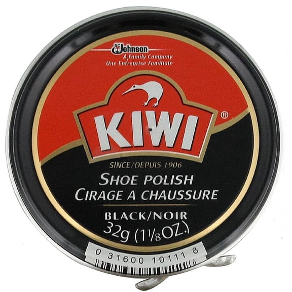 KIWI Shoe Polish, Black, 1.125 oz (1 Metal Tin), Pack of 4