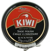 KIWI Shoe Polish, Black, 1.125 oz (1 Metal Tin), Pack of 6