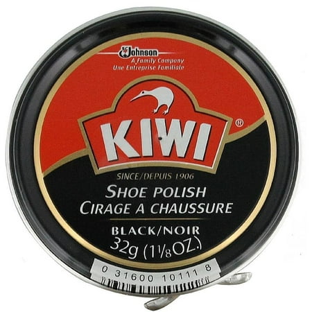 KIWI Shoe Polish, Black, 1.125 oz (1 Metal Tin), Pack of 2