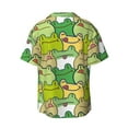thumbnail image 2 of Sigee Cartoon Frog Print Men's Shirts Casual Button Down Short Sleeve Summer Beach Shirt Hawaiian Vacation Shirts Tee Shirt-Large, 2 of 7