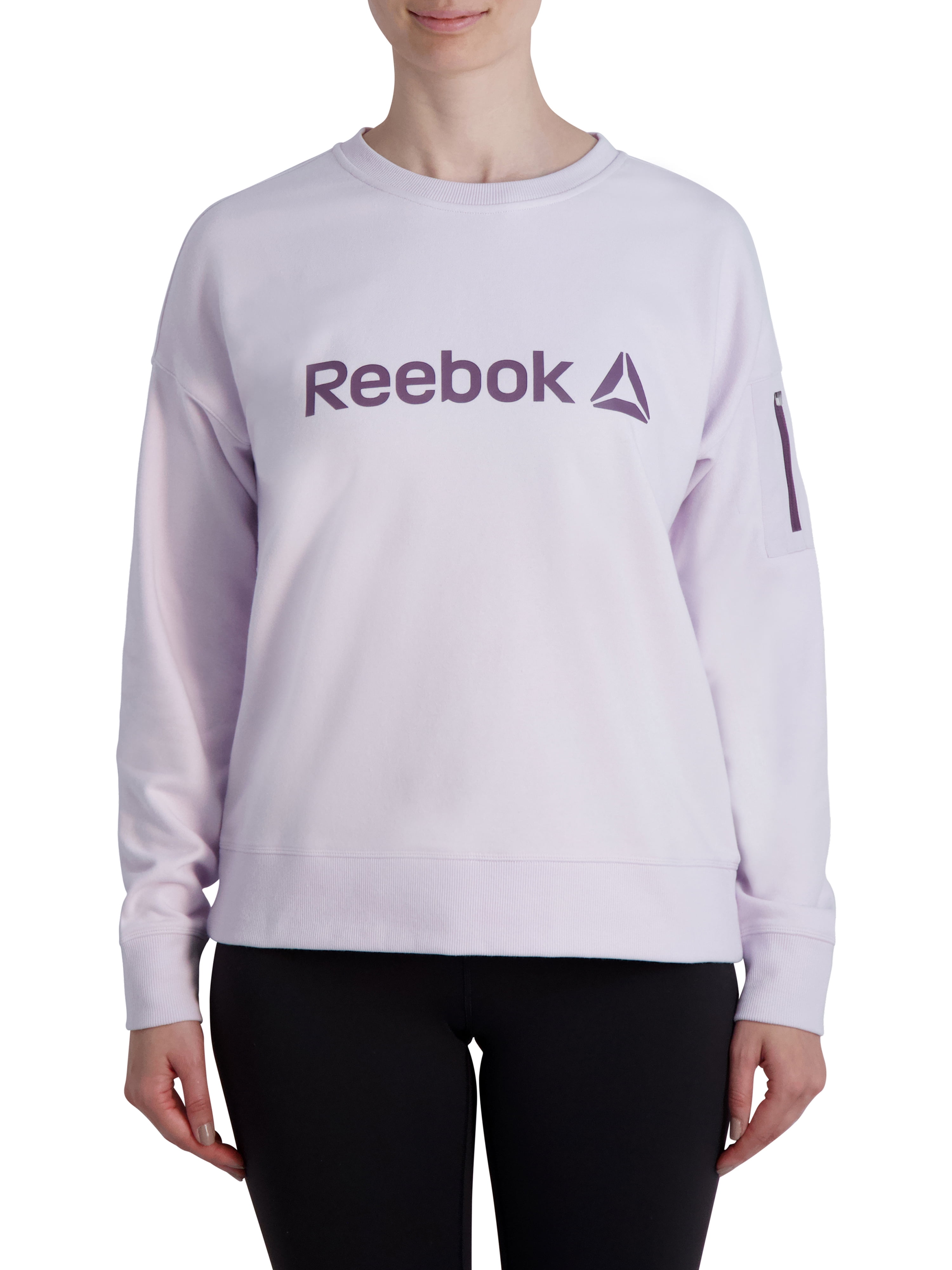 Ændringer fra Prædiken Afdæk Reebok Women's Level up Crewneck Sweatshirt with Woven Zippered Arm Pocket  - Walmart.com
