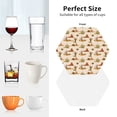 thumbnail image 6 of Lsque Tropical Desert Pattern 4" Drink Coasters Set of 4, PVC Leather Absorbent Coasters, Table Coaster Set Decorative Coffee Cup Coasters Housewarming Gift -Hexagon, 6 of 6