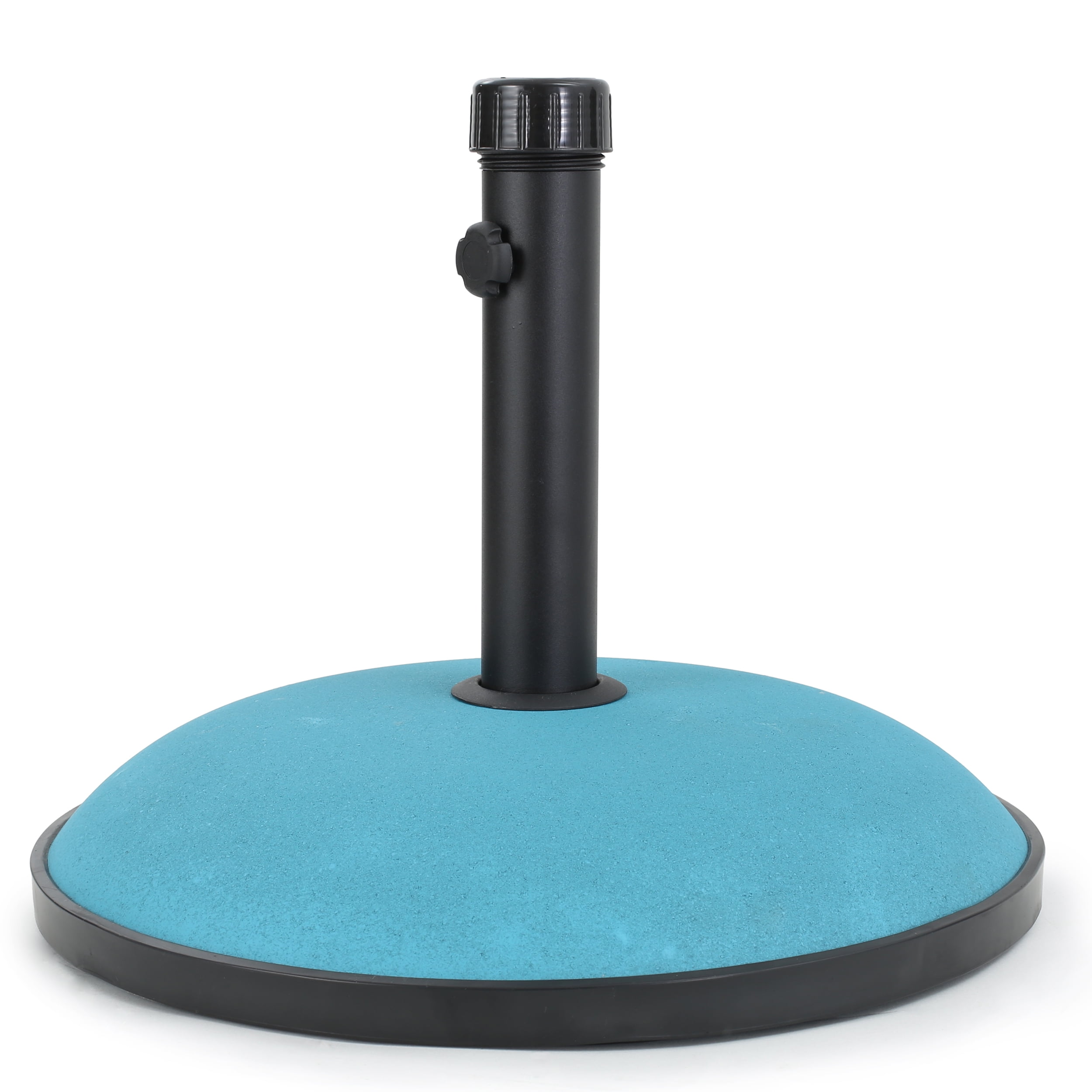 Stoic Outdoor 66 lbs Circular Concrete Umbrella Base, Teal and Black
