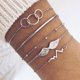 thumbnail image 2 of Pulsera de cuentas Ronda Pulsera Combinación Surtido Pulsera de cinco ángeles en capas pulseras de piezas de ala, 2 of 6