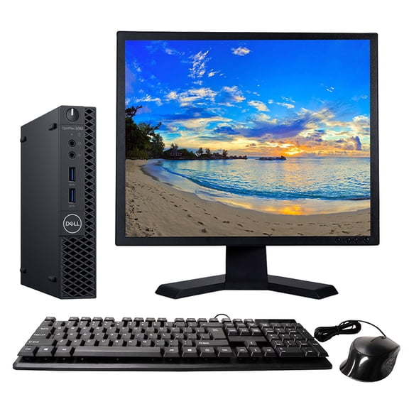 Restored Dell OptiPlex 3060 Micro Desktop Intel Core i3-8100T 3.1GHz 8GB RAM 500GB HDD Keyboard and Mouse Wi-Fi 19" LCD Monitor Windows 10 Pro PC (Refurbished)
