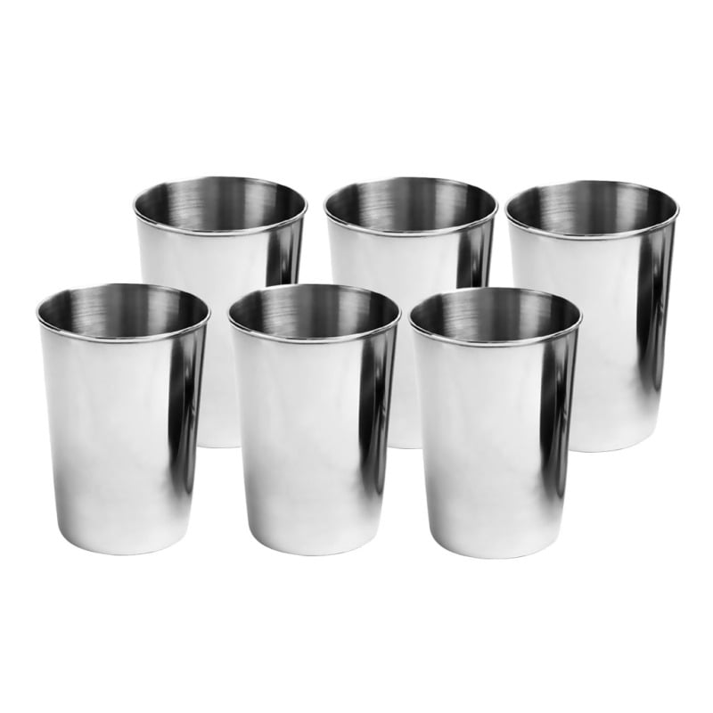 6 Pcs Stainless Steel Beer Cups Wine Coffee Tumbler Tea Milk Mugs Picnic BBQ 