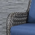 thumbnail image 5 of POCASSY 3 Piece Patio Set Outdoor Wicker Glider Rocking and Swivel Chairs with Side Table and Cushions - Patio Wicker Bistro Furniture Set, Gray Rattan & Blue Cushion, 5 of 9