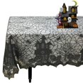 thumbnail image 3 of 68”X53” Halloween Lace Decoration Tablecloth Table Runner Black Spider Cloth, 3 of 4