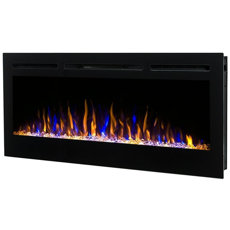 Moda Flame 35 Inch Cynergy Crystal Stone Built-In Wall Mounted Electric  Fireplace - Walmart.com