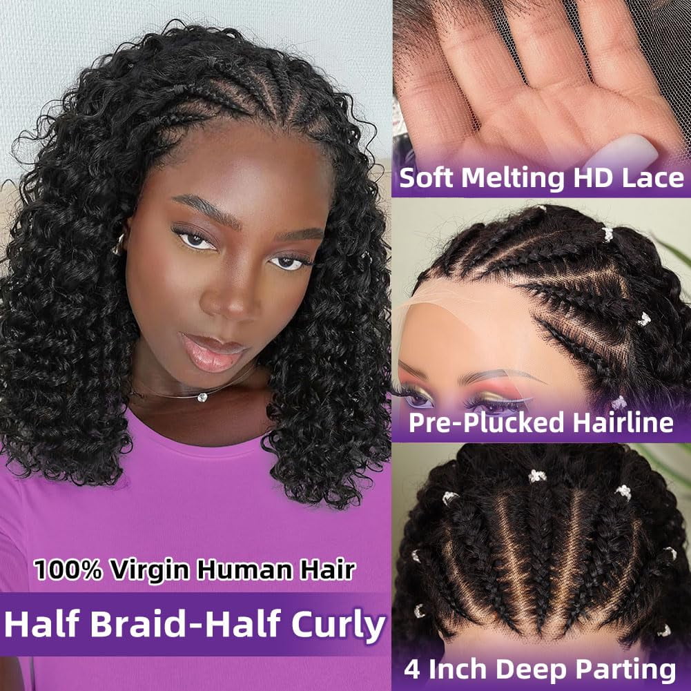 Curly Bob Wig Synthetic Wig Deep Wave 13x6 HD Lace Front Wigs For Black Women Hair Pre Plucked Wear And Go Glueless Short Wet And Wavy Chocolate Brown 12 Inch