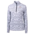 thumbnail image 2 of Women's Cutter & Buck Charcoal Pacific Tigers Traverse Camo Quarter-Zip Pullover Top, 2 of 3