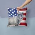 thumbnail image 2 of Carolines Treasures BB9662PW1414 Schnauzer Patriotic Fabric Decorative Pillow 14Hx14W multicolor, 2 of 4