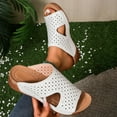 thumbnail image 6 of LOVZFMLL Sandals for Women 2025 Summer Cut Out Clogs Sandals Slip On Open Toe Walking Wedge Sandals Outdoor Beach Vacation Shoes White 6.5, 6 of 9