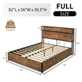 thumbnail image 4 of Merluxy Full Size Lift Up Storage Bed, Headboard & Charging Station, Rustic Brown, 4 of 8