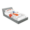 thumbnail image 2 of Ambesonne Modern Fitted Sheet & Pillow Sham Set, Woman Sketch in Polka, Twinxl, Vermilion and Blue, 2 of 2