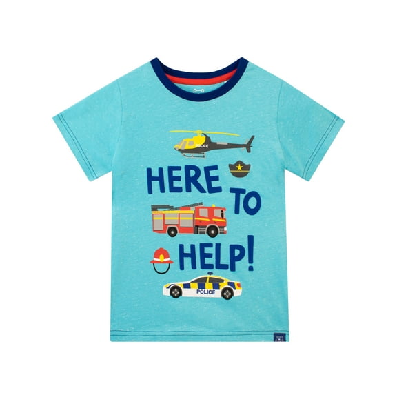 Harry Bear Boys Cars Here To Help Short Sleeve T-Shirt Sizes 3T-8