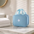 thumbnail image 5 of Light Blue Portable Handheld Emergency Carry Pouch, First Aid Bag, Travel Bag, Outdoor Emergency Kit Bag, 8X6X3.5 Inch Large Capacity Multi-Compartment Case Perfect for Organizing, 5 of 7