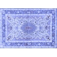 thumbnail image 1 of Ahgly Company Indoor Rectangle Medallion Blue Traditional Area Rugs, 2' x 5', 1 of 4