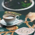 thumbnail image 3 of Ambesonne Botanical Fitted Round Tablecloth, Space Vibes Floral Print, 36"- 40" Diameter, Dark Teal and Pale Rose, 3 of 5