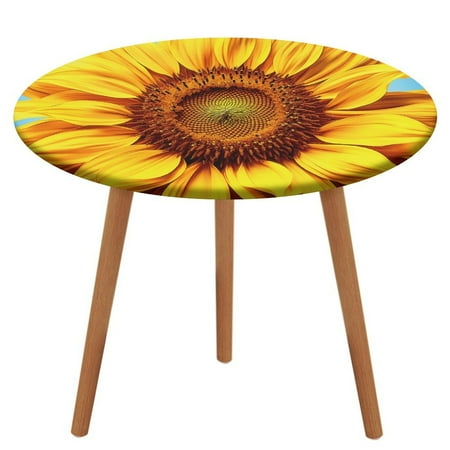 

Sunflower (5) Pattern Round Tablecloth Waterproof Elastic Table Clothes for Dining Table Cute Desk Decor Protector Cover