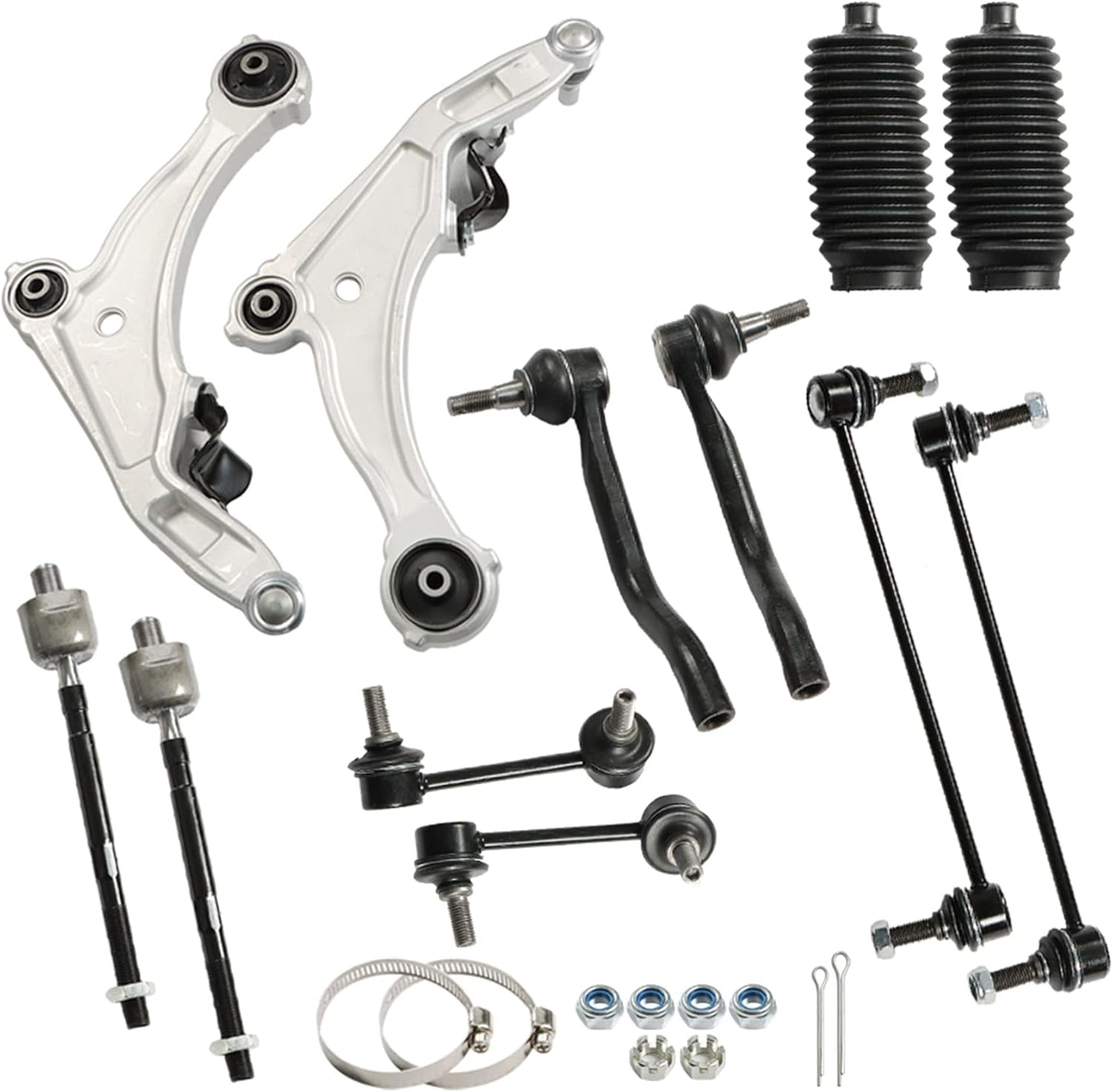PET-U Set of 12 Front Lower Control Arm Ball Joint Tie Rod End Sway Bar Link LH & RH Kit Replacement for Nissan Maxima 2009-2014 12Pcs
