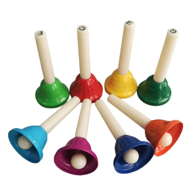 Campanas de mano de 8x8 notas, campanas diatónicas de Metal, material didáctico, campanas musicales, juguetes musicales para niños, fiestas de coro,