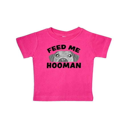 

Inktastic Goofy Dog-Feed Me Hooman Gift Baby Boy or Baby Girl T-Shirt