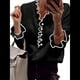 thumbnail image 2 of Suéter de Larga con Cuentas de Perlas para Mujer, Cuello en V, Ribete de Volantes, Jersey de Punto. Negro S, 2 of 7