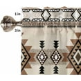 thumbnail image 5 of Southwest Kitchen Curtains Sets for Windows 36 Inch Length, Brown Bohemian Abstract American Aztec Rod Pocket Window Treatments Tier Curtains and Valances Set for Bedroom/Bathroom, 5 of 6