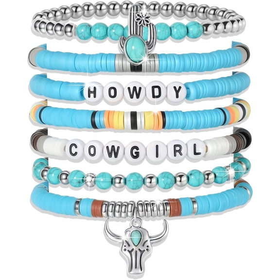 Friendship Bracelets - Beaded Bracelets Set for Teen Women, Stretchable Preppy Bracelets, Stackable & Colorful Bracelets - Ideal Gifts, 4th of July, Halloween, Christmas A-Bule1