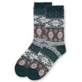 thumbnail image 5 of MeMoi Women's Snowflake Fairisle Super Soft Cozy Crew Socks - Womens - Female, 9-11, Dusty Teal, 5 of 7
