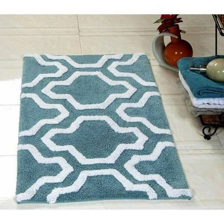 Saffron Fabs Bath Rug, Geomatric Quatrefoil Pattern, Assorted Colors and Sizes