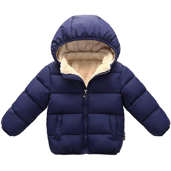 Toddler Baby Hooded Down Jacket Boys Girls Kids Thicken Warm Winter Coat Outerwear 1-7t