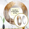thumbnail image 3 of Designart "Beige And Gold Minimalist Forest" Forest Rund Mirror For Wall Decor - Large Beige Round Printed Mirror - Traditional Round Office Mirror - 29" x 29", 3 of 6