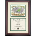 thumbnail image 1 of OCM Diploma Frame for Michigan State University MSU, Ivory/Hunter Green Mat with Spartan Stadium Watercolor, 24" x 17", 1 of 5