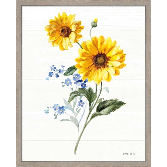 Great Art Now Bees and Blooms Flowers V by Danhui Nai, Framed Wall Art, 17W x 21H