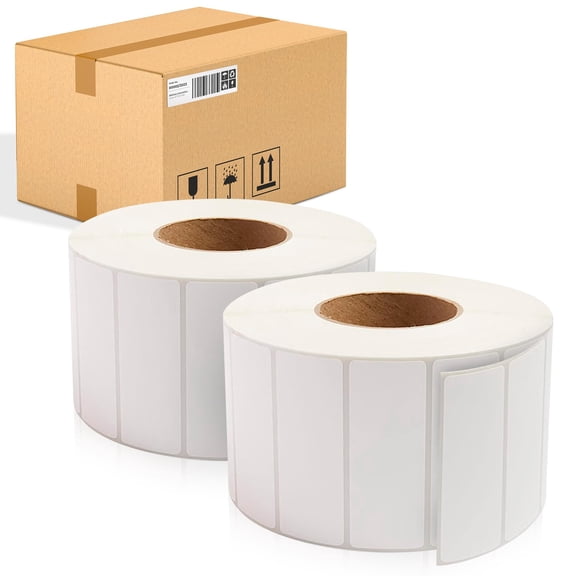Thermal Transfer Shipping Labels White Matte Perforated 15040 count 4 x 1.5 in 3 in Core 4 pack